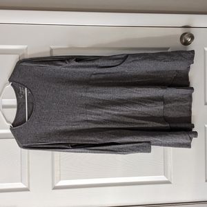 Gray Long Sleeved High-Low Top